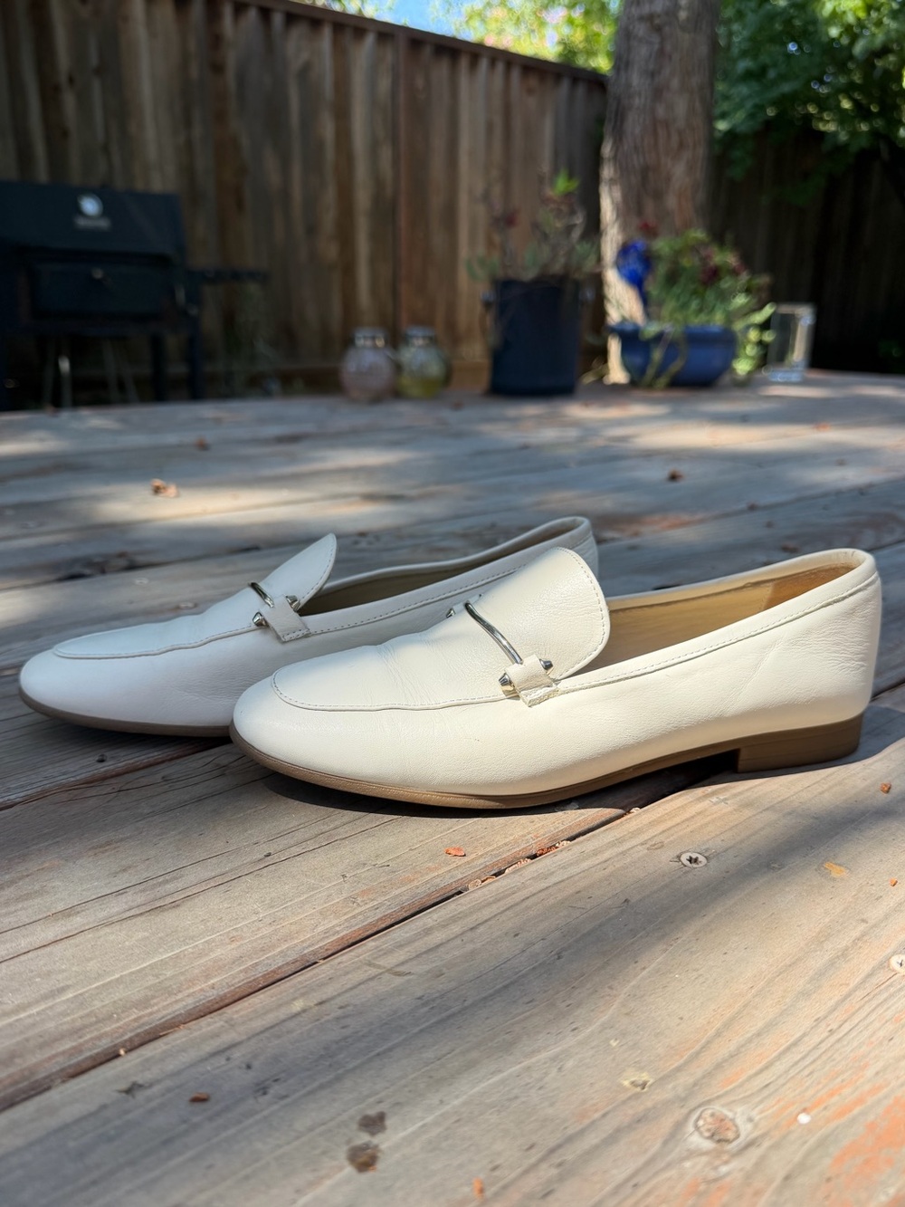 Chic White Leather Loafers DESA Turkey Size 6.5-7